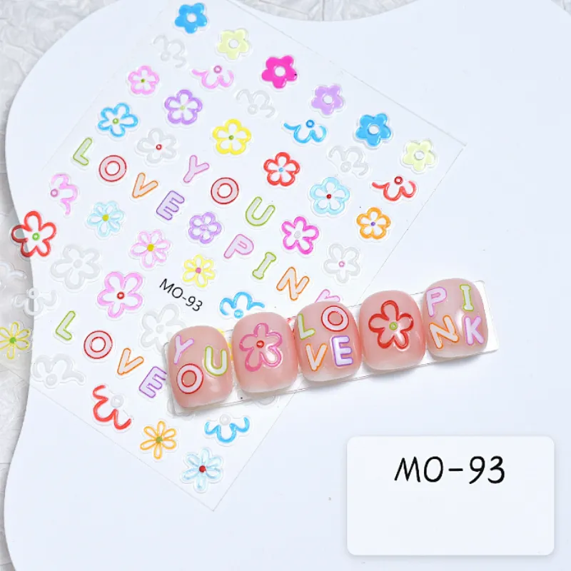 Dopamine Flower Nail Stickers